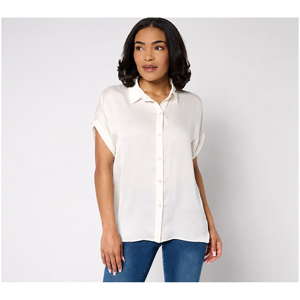 Barefoot Dreams Malibu Collection Slub Jersey Dolman Tees Pearl, Small